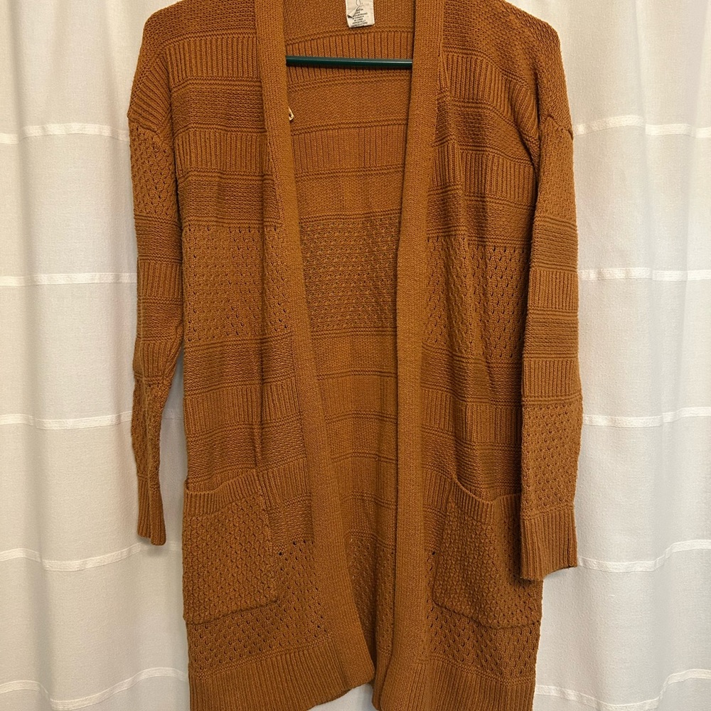Women's Burnt Orange Knit Cardigan Sweater